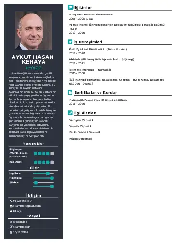 Biyolog CV Örnekleri cv indir